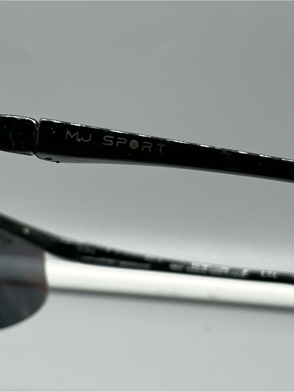 Maui Jim Black Frame Grey Lens Shield Sunglasses with Brown Case